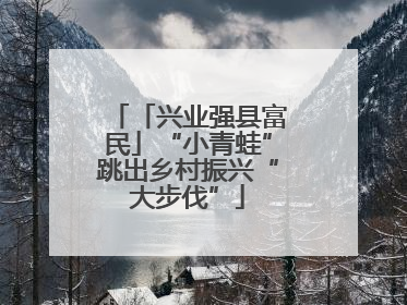 「兴业强县富民」“小青蛙”跳出乡村振兴“大步伐”