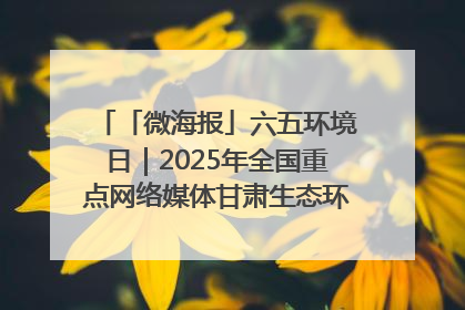 「微海报」六五环境日｜2025年全国重点网络媒体甘肃生态环保行走进凉州区