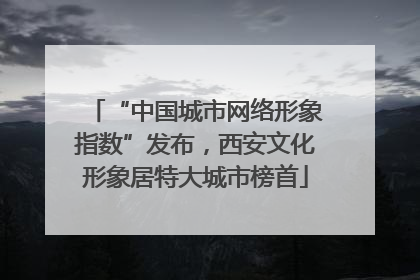 “中国城市网络形象指数”发布，西安文化形象居特大城市榜首