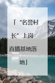 “名誉村长”上岗 直播基地落地