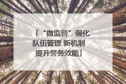 “微监督”强化队伍管理 新机制提升警务效能
