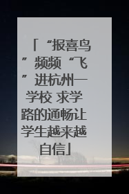 “报喜鸟”频频“飞”进杭州一学校 求学路的通畅让学生越来越自信
