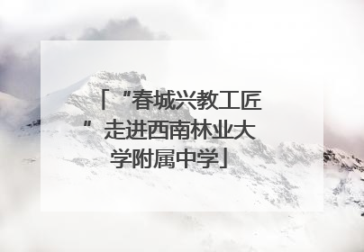 “春城兴教工匠”走进西南林业大学附属中学