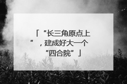 “长三角原点上”，建成好大一个“四合院”