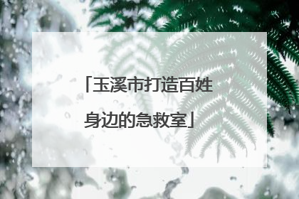 玉溪市打造百姓身边的急救室