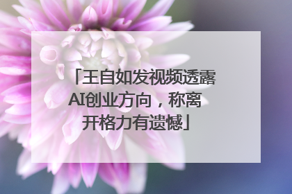 王自如发视频透露AI创业方向，称离开格力有遗憾