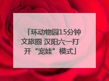 环动物园15分钟文旅圈 汉阳六一打开“宠娃”模式
