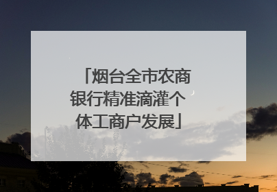 烟台全市农商银行精准滴灌个体工商户发展