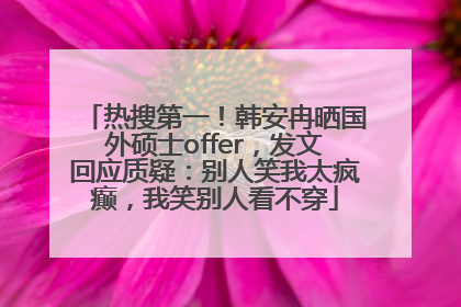 热搜第一！韩安冉晒国外硕士offer，发文回应质疑：别人笑我太疯癫，我笑别人看不穿