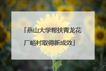 燕山大学帮扶青龙花厂峪村取得新成效