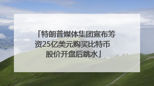 特朗普媒体集团宣布筹资25亿美元购买比特币 股价开盘后跳水
