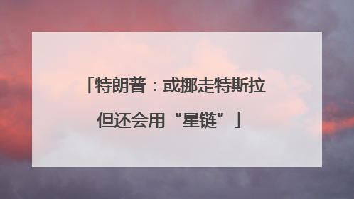 特朗普：或挪走特斯拉 但还会用“星链”