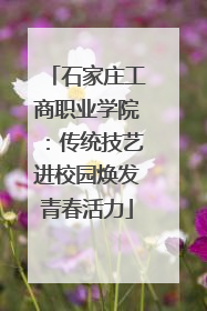 石家庄工商职业学院：传统技艺进校园焕发青春活力