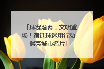 球赛落幕，文明登场！宿迁球迷用行动擦亮城市名片