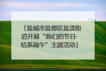 盐城市盐都区盐渎街道开展“我们的节日·情系端午”主题活动