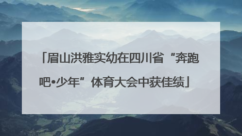 眉山洪雅实幼在四川省“奔跑吧•少年”体育大会中获佳绩