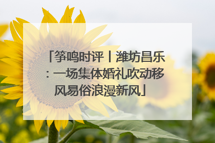 筝鸣时评丨潍坊昌乐：一场集体婚礼吹动移风易俗浪漫新风