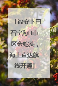 福安下白石宁海⇆市区金蛇头，海上直达航线开通