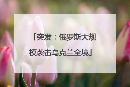 突发：俄罗斯大规模袭击乌克兰全境
