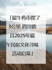 端午药市摆了3公里 四川德昌2025年端午民俗文化寻味活动启幕