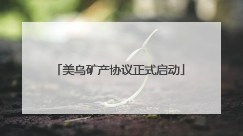 美乌矿产协议正式启动