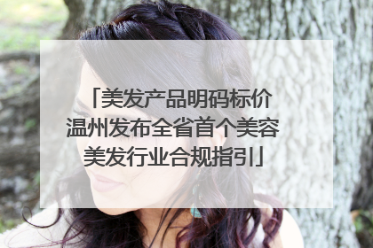 美发产品明码标价 温州发布全省首个美容美发行业合规指引