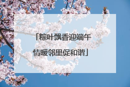 粽叶飘香迎端午 情暖邻里促和谐