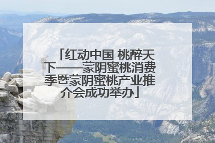红动中国 桃醉天下——蒙阴蜜桃消费季暨蒙阴蜜桃产业推介会成功举办