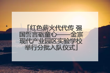 红色薪火代代传 强国誓言砺童心——金寨现代产业园区实验学校举行分批入队仪式