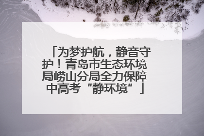 为梦护航，静音守护！青岛市生态环境局崂山分局全力保障中高考“静环境”