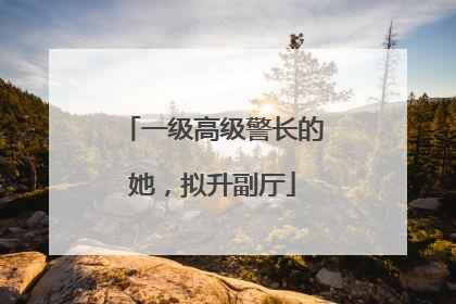 一级高级警长的她，拟升副厅