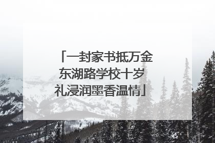 一封家书抵万金 东湖路学校十岁礼浸润墨香温情
