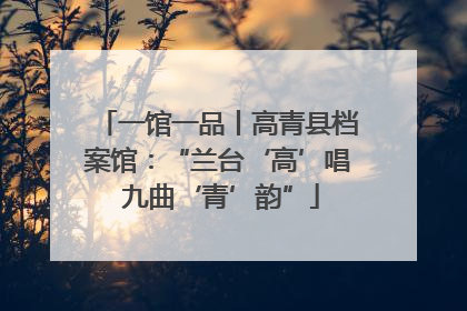 一馆一品丨高青县档案馆：“兰台‘高’唱 九曲‘青’韵”