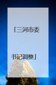 三河市委书记调整