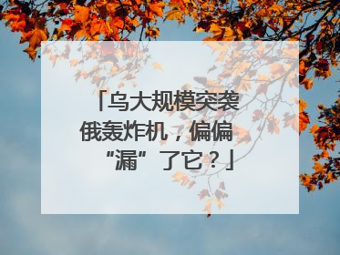 乌大规模突袭俄轰炸机，偏偏“漏”了它？