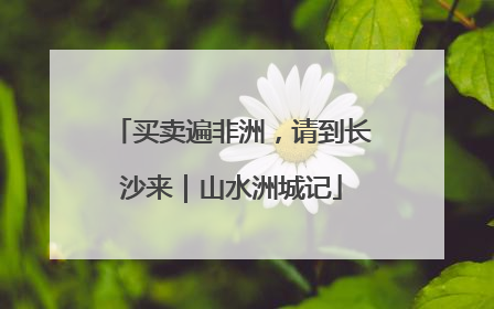 买卖遍非洲，请到长沙来｜山水洲城记