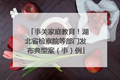 事关家庭教育！湖北省检察院等部门发布典型案（事）例