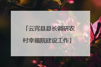 云霄县县长调研农村幸福院建设工作