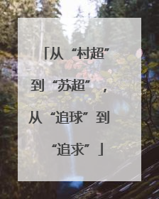 从“村超”到“苏超”，从“追球”到“追求”