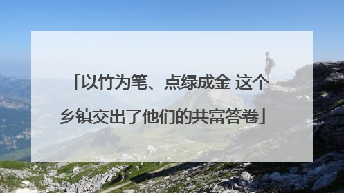以竹为笔、点绿成金 这个乡镇交出了他们的共富答卷