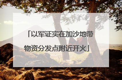 以军证实在加沙地带物资分发点附近开火
