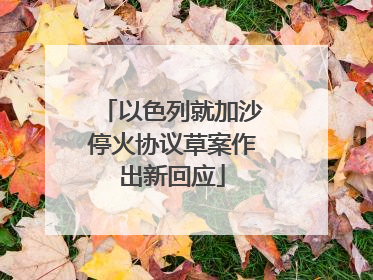 以色列就加沙停火协议草案作出新回应