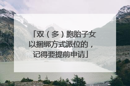 双（多）胞胎子女以捆绑方式派位的，记得要提前申请