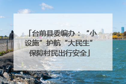 台前县委编办：“小设施”护航“大民生” 保障村民出行安全