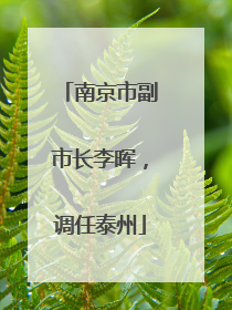 南京市副市长李晖，调任泰州