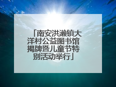 南安洪濑镇大洋村公益图书馆揭牌暨儿童节特别活动举行
