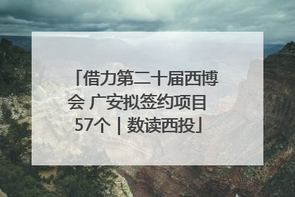 借力第二十届西博会 广安拟签约项目57个｜数读西投
