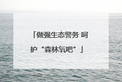 做强生态警务 呵护“森林氧吧”
