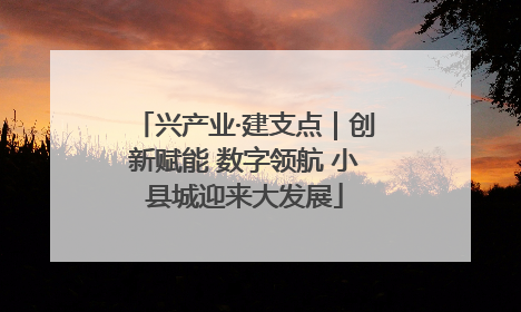 兴产业·建支点｜创新赋能 数字领航 小县城迎来大发展