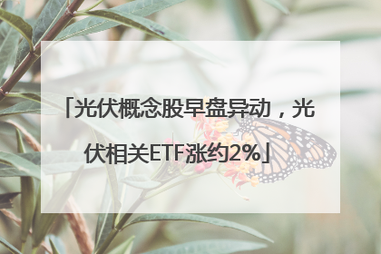光伏概念股早盘异动，光伏相关ETF涨约2%